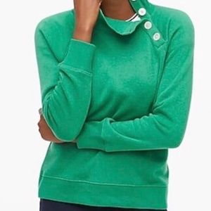 J. Crew Factory Button-Collar Pullover Sweatshirt